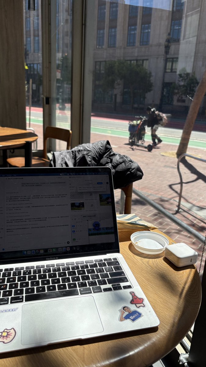 yanwen_ai's tweet photo. I hired ChatGPT to save time. Now it writes the scripts I film, reviews my edits, and tells me what to post. Even this post was its idea.

I thought I was using ChatGPT to build my company. Apparently, ChatGPT is using me to build its personal brand. https://t.co/KfQlZETydZ