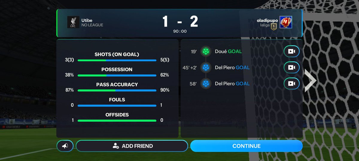 UtibeFC's tweet photo. Played with one of my followers here on X and omg don't ever underestimate any FC Mobile players, he's good asf. From his gameplay you'll know.
Played 3: Lost... Won 1.. Don't ask bout' the other remaining game. 

GG @Dgen__web3 😁😁

Who else is in for a game? https://t.co/073gZquv0K