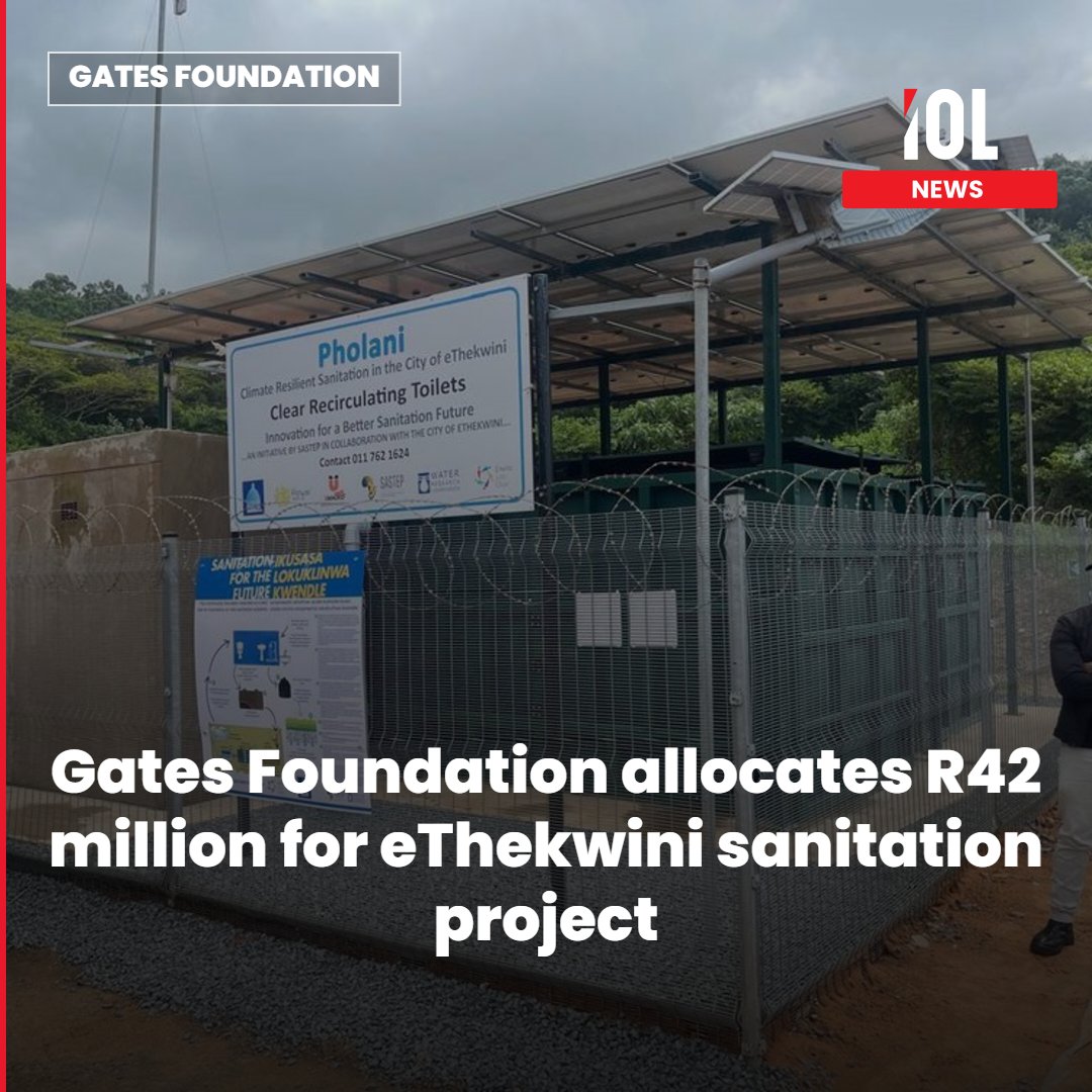 IOL's tweet photo. The Gates Foundation is expected to allocate R42 million for the Non-Sewered Sanitation (NSS) Technologies Project in the eThekwini Municipality.
Read on https://t.co/8SFec6e1BL
#GatesFoundation #eThekwini #SanitationProject https://t.co/ov0L6vDWpY