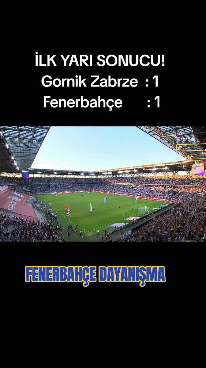 FBDayanisma's tweet photo. ⚽  İLK YARI SONUCU!
 Gornik Zabrze 1-1 Fenerbahçe https://t.co/36MNrnYvSM