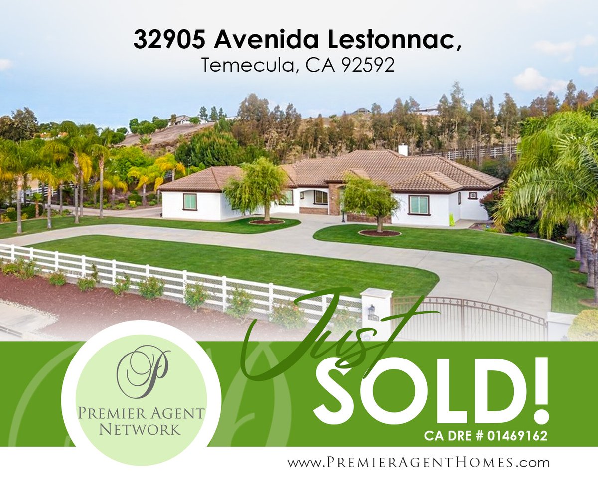 PremierAgentN's tweet photo. ** Sold **
32905 Avenida Lestonnac, Temecula, CA 92592 | $1,828,500
SFR | 3 Beds • 3.5 Baths • 4,000 sqft • 2.14 acre lot
Listed by Arlan Lloyd with Premier Agent Network
#Temecula #JustSold #SingleFamily #Residential #MoveToCalifornia #CaliforniaHomes #PremierAgentNetwork https://t.co/S9Gzn0r6rL