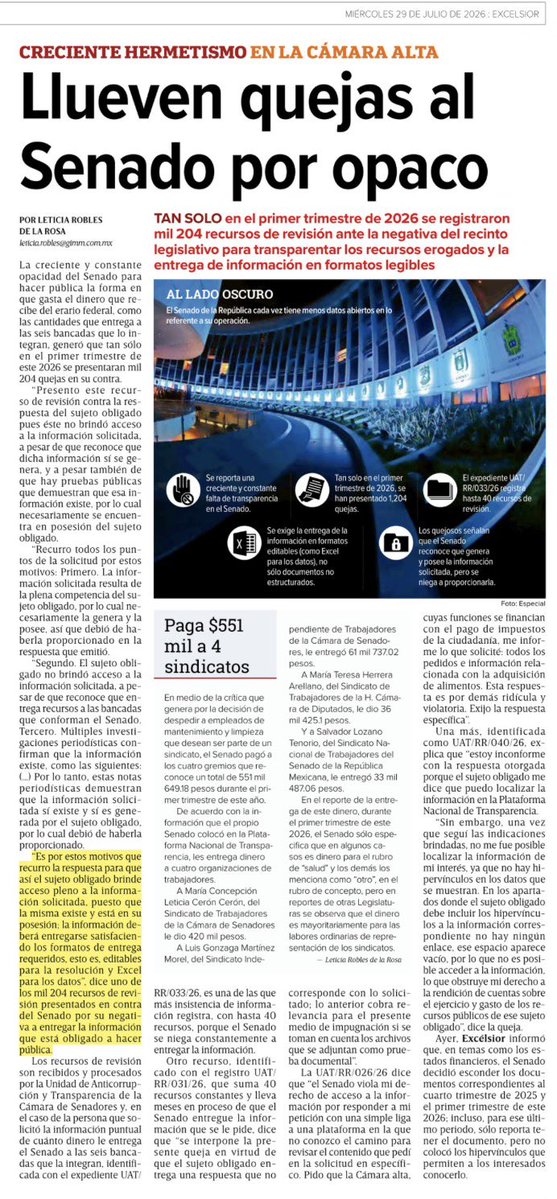 letroblesrosa's tweet photo. ‼️‼️ La negativa del @senadomexicano a informar sobre sus gastos llegó al colmo de asegurar que no sabe cuánto dinero le entrega a cada una de las seis bancadas. Por eso hay cientos de quejas en su contra.

https://t.co/iyK9owOwan https://t.co/xFASYRdslW