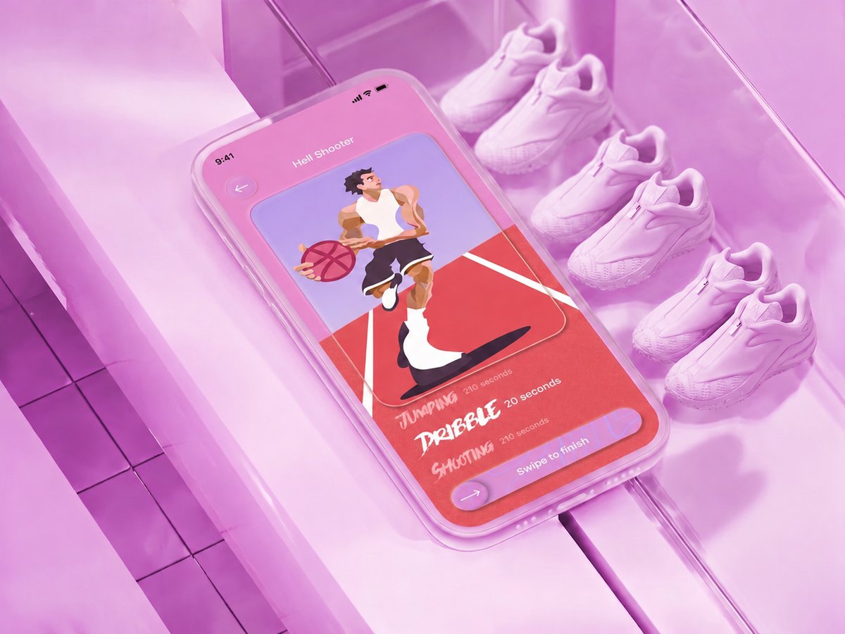 AI_dtsark's tweet photo. Built the flow for a workout-meets-sneaker experience — dribble, jump, shoot, unlock. https://t.co/QfWoyPN2X3