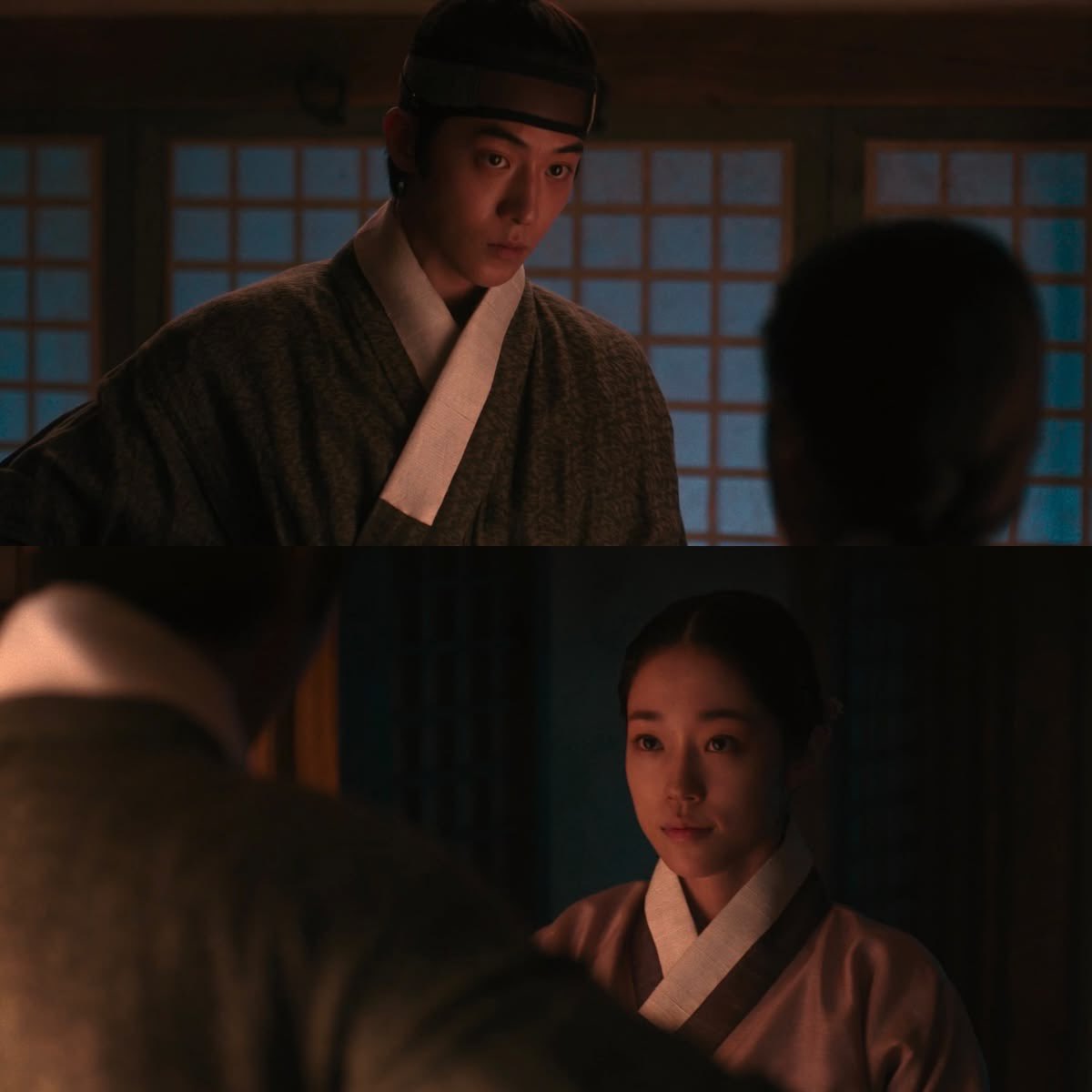 dramalifehitme's tweet photo. this scene is strangely intimate … a young couple about to part, with a plausibility that the man will not live to see the dawn, a certainty for her, a resolve in her eyes to make sure that it DOESN’T happen, whatever it takes—not on her watch at least!  #TheEastPalace https://t.co/eGNYbvvON1