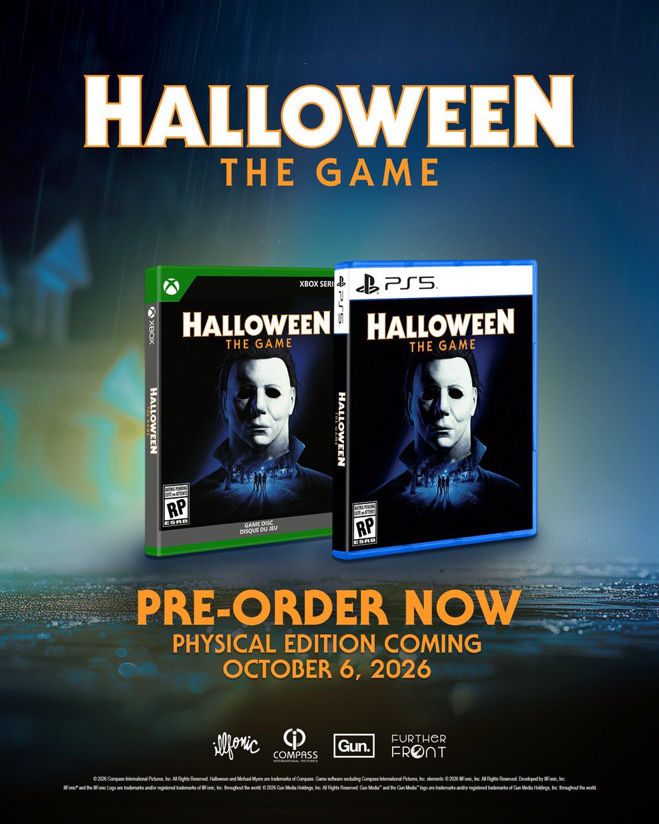 MlCHAELMYRS's tweet photo. Physical editions for ‘HALLOWEEN: THE GAME’ are launching on PS5 and Xbox Series X on October 6th, 2026! 💿🔪

#HalloweenTheGame🎃 https://t.co/DI1zsUhzuD