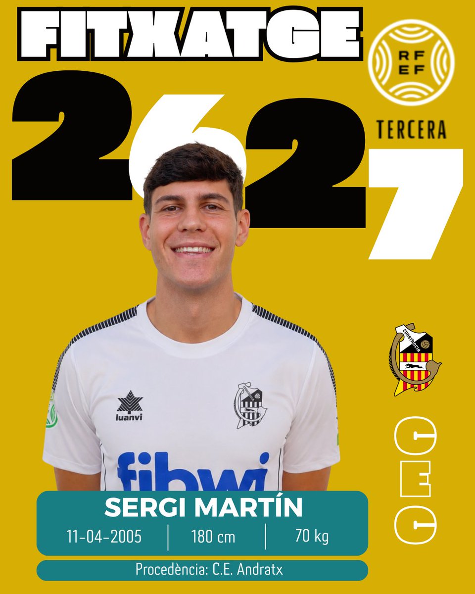CEConstancia's tweet photo. 🆕 𝗙𝗜𝗧𝗫𝗔𝗧𝗚𝗘 

🤝 Sergi Martín torna a Inca procedent de l'Andratx.

BEN TORNAT SERGI 🤍🖤 https://t.co/YWi6Z9x4Iy