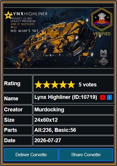 MurdockingBr's tweet photo. O projeto Lynx Highliner (Galactic) acaba de ser aprovado e publicada no NMS Service Bot.

Depois de vários dias de construção, ajustes e revisões, finalmente chegou a hora de compartilhar o projeto com a comunidade.
Ver a nave disponível no bot é uma satisfação enorme, principalmente porque significa que outros pilotos poderão explorar e utilizar o projeto dentro do No Man's Sky

Obrigado a todos que acompanharam esse projeto desde os primeiros testes até a versão final.

🎁 Link para o acesso no Service Bot: https://t.co/GveJz4JnaZ
📺 Showcase da nave: https://t.co/5lJ85zXSMe

🏗 Hangar liberado para o próximo projeto...