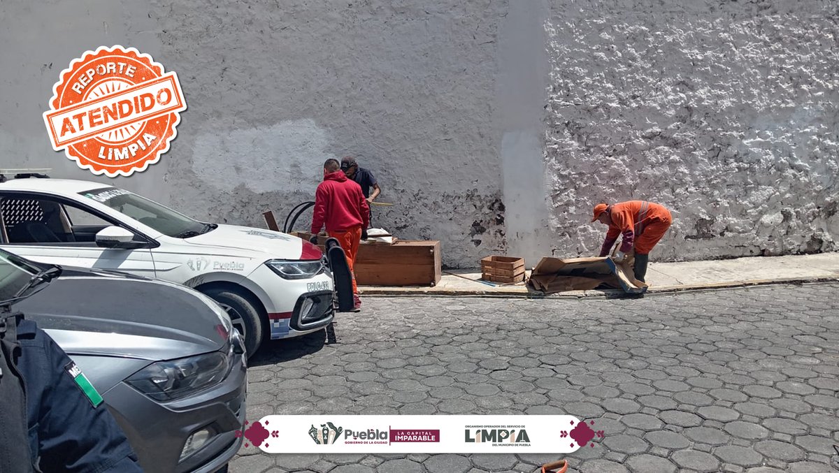 LimpiaPue's tweet photo. #ReporteAtendido | Personal de #Limpia atendió el retiro de los residuos en la 28 Poniente y Blvd. 5 de Mayo.
Seguimos trabajando para mantener una ciudad más limpia. 🧹♻️ https://t.co/QZdhAeSuPo