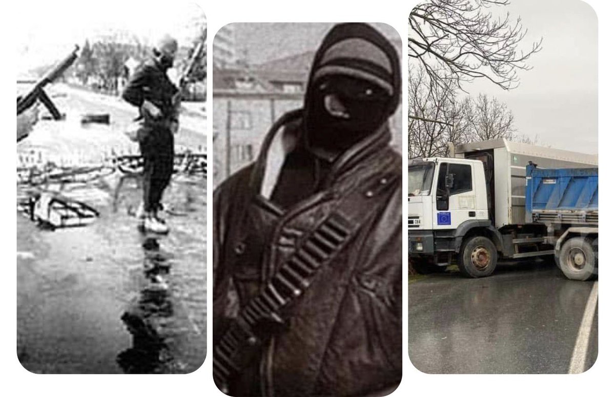 EpiroteReport's tweet photo. 1990 - Serbian barricades in Croatia 🇭🇷 
1992 - Serbian barricades in Sarajevo 🇧🇦 
2010s - Serbian barricades in Kosovo 🇽🇰 
2020 - Serbian barricades in Montenegro 🇲🇪 

All designed and directed from Belgrade, none of them “spontaneous manifestations of popular revolt.”

Serbia is the destabilizing force in the region and needs to be punished