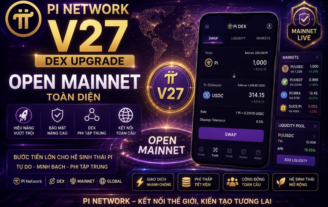 HienPi61's tweet photo. 🚀 Nếu Pi v27 sở hữu Soroban Smart Contracts, Web3 và DEX – sức mạnh sẽ khủng đến mức nào?

🌎Nếu Pi Network v27 thực sự tích hợp đầy đủ Soroban Smart Contracts, Web3, DEX và các hạ tầng blockchain hiện đại, thì đây có thể sẽ là bước ngoặt lớn nhất trong lịch sử phát triển của Pi Network.

🌐 Soroban Smart Contracts sẽ giúp Pi bước vào kỷ nguyên hợp đồng thông minh hiện đại. Các nhà phát triển có thể xây dựng ứng dụng phi tập trung (dApps), DeFi, NFT, GameFi, DAO và nhiều mô hình Web3 khác ngay trên mạng lưới Pi.

🆘DEX (Sàn giao dịch phi tập trung) sẽ cho phép người dùng giao dịch token trực tiếp từ ví Pi, cung cấp thanh khoản, swap tài sản và tham gia các dịch vụ tài chính phi tập trung mà không cần phụ thuộc vào sàn giao dịch tập trung.

✳️Chuẩn token trên Pi sẽ mở ra cơ hội để các dự án phát hành token riêng, xây dựng hệ sinh thái và kết nối với cộng đồng hàng triệu Pioneer đã hoàn thành KYC.

🚀 Web3 sẽ biến Pi từ một đồng tiền thanh toán thành một nền tảng blockchain hoàn chỉnh, nơi người dùng có thể đăng nhập bằng ví Pi, sở hữu tài sản số và tương tác trực tiếp với các ứng dụng phi tập trung.

🌍 Khi đó, blockchain Pi có thể trở thành nền tảng cho rất nhiều lĩnh vực trong đời sống như: thanh toán toàn cầu, tài chính phi tập trung (DeFi), thương mại điện tử, game, mạng xã hội Web3, hợp đồng điện tử, định danh số, bản quyền nội dung, chuỗi cung ứng, hồ sơ y tế, chứng nhận tài sản và hàng nghìn ứng dụng khác. 
🆘Thay vì lưu toàn bộ dữ liệu lên blockchain, các dữ liệu lớn sẽ được lưu ngoài chuỗi (off-chain), còn blockchain Pi sẽ lưu trữ thông tin xác thực, quyền sở hữu và lịch sử giao dịch để đảm bảo tính minh bạch và không thể bị sửa đổi.

🔥Nếu tất cả những mảnh ghép này cùng xuất hiện, Pi Network sẽ không chỉ là một blockchain thanh toán mà có thể trở thành một hệ sinh thái Layer-1 toàn diện, đủ khả năng cạnh tranh với nhiều nền tảng blockchain hàng đầu hiện nay.

✅Điều khiến Pi khác biệt là cộng đồng người dùng đã KYC với quy mô rất lớn. Nếu hạ tầng kỹ thuật được hoàn thiện, đây sẽ là lợi thế mà không nhiều blockchain có được.

⚠️ Tuy nhiên, đến thời điểm hiện tại, Pi Core Team vẫn chưa xác nhận chính thức rằng v27 sẽ tích hợp đầy đủ Soroban, Web3 và DEX trên Mainnet. 
🚨Đây là nhận định dựa trên kịch bản nếu các công nghệ đó được triển khai, và cộng đồng vẫn cần chờ thông báo chính thức từ Pi Core Team.
📌 Hashtag.
#PiNetwork #PiCoreTeam #PiNode #Soroban #Web3 #DEX #Blockchain #DeFi #OpenMainnet #FutureOfPi