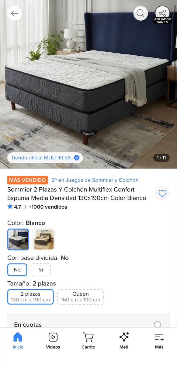 Modoahorroarg's tweet photo. 🚨 SOMMIER 2 PLAZAS CON 70% OFF 🚨
El combo de sommier + colchón Multiflex acaba de meter la rebaja más grande que vi. 🤯🤯

📉 Bajó de $951.940 a SOLO $285.434 (¡70% OFF real!)

🛏️ 2 plazas (130x190cm) de espuma de media densidad.
https://t.co/rV25aY0IkT https://t.co/wg0Dma6J0O