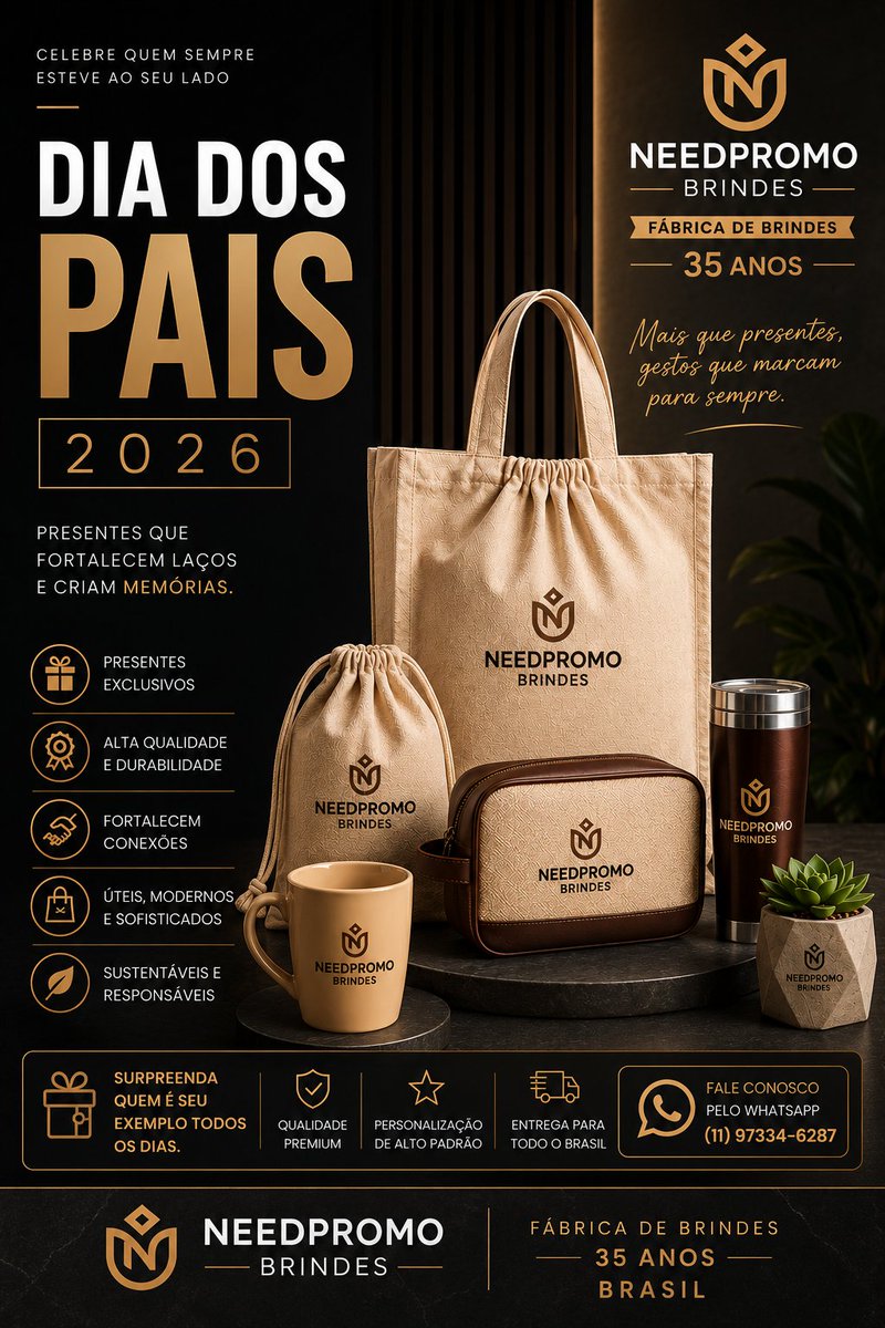 needpromo's tweet photo. Tendências de BRINDES Dia dos Pais 2026! NEEDPROMO Fábrica. Surpreenda clientes e equipe com os brindes mais desejados: Kits churrasco a laser - Copos e garrafas térmicas - Mochilas e bolsas funcionais  - 35 anos fabricando soluções corporativas. #diadospais #festivaldeinverno https://t.co/FSKnDobLEt