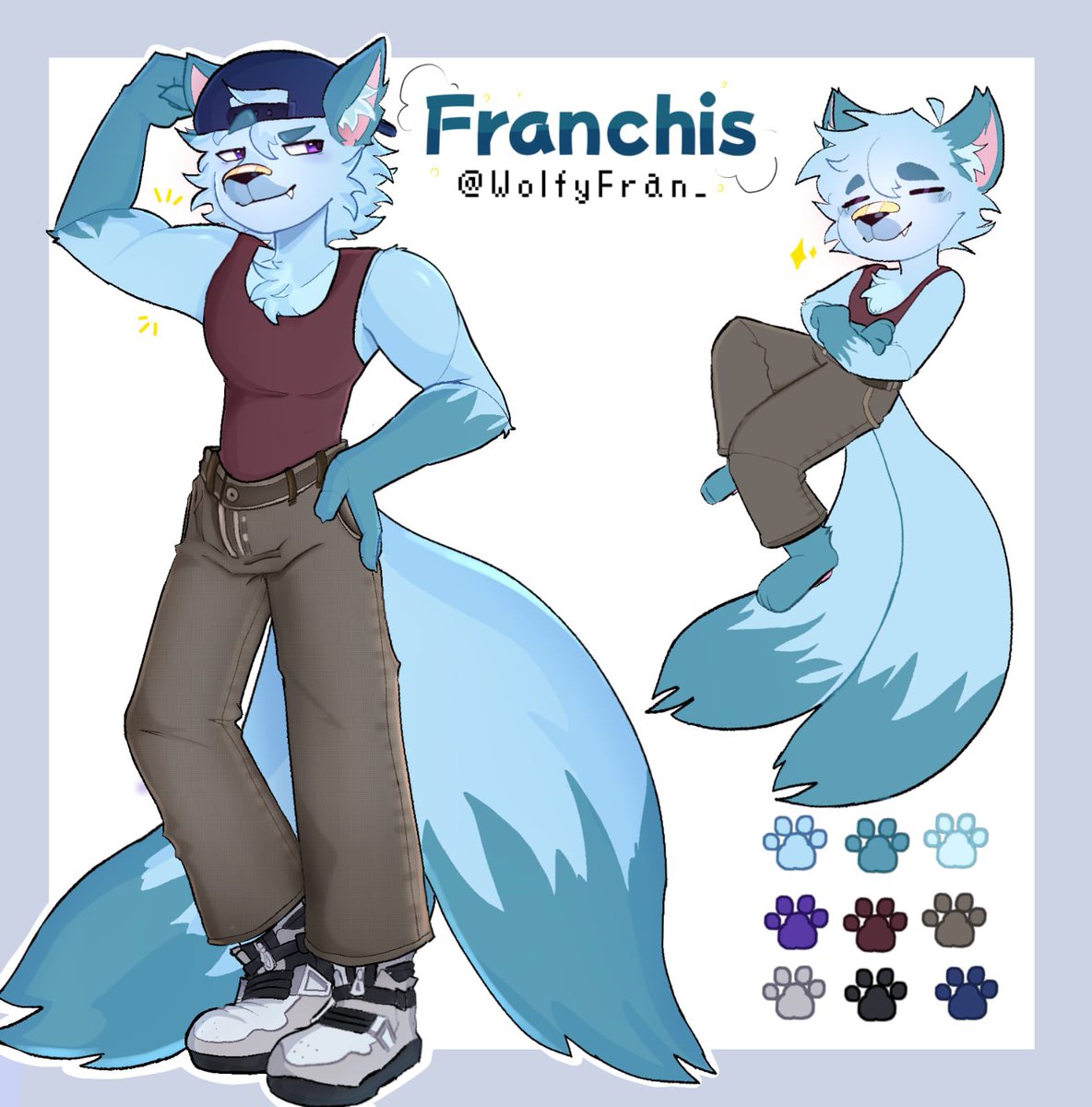 WolfyFran_'s tweet photo. Character reference sheet! 🩵 https://t.co/punzYsfTQm