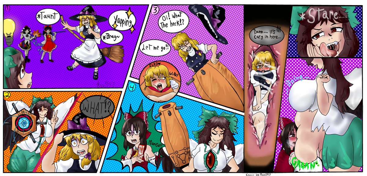 Kuucrabman's tweet photo. another other repost

Marisa Speedrun: Any% (Into The Cannon VORE alt)  as promised, here is the 5 frame #vore alt! (very freaky) https://t.co/HFPjx84Wn7