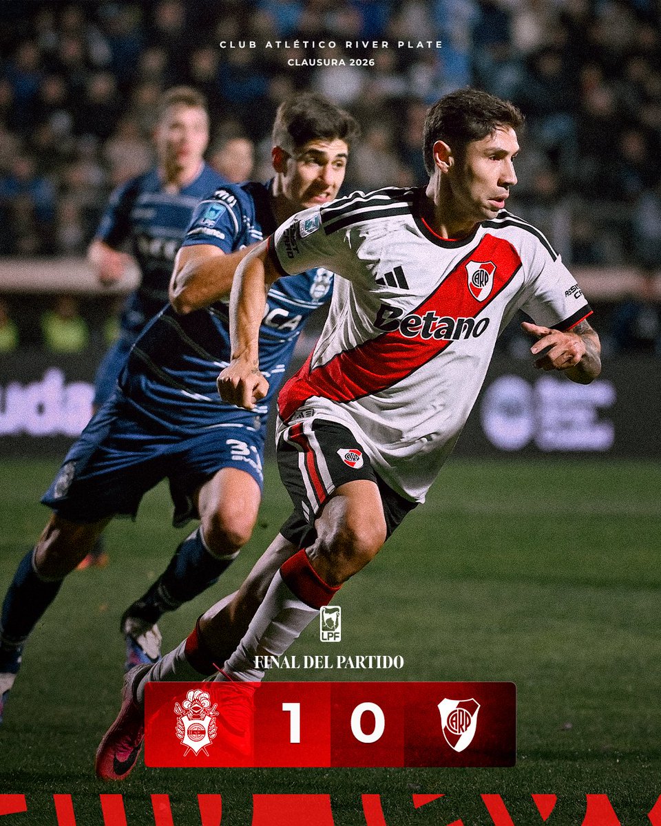 RiverPlate's tweet photo. Final del partido. Gimnasia LP 1 - River 0

#VamosRiver ⚪🔴⚪ https://t.co/9s0QpkjNYd