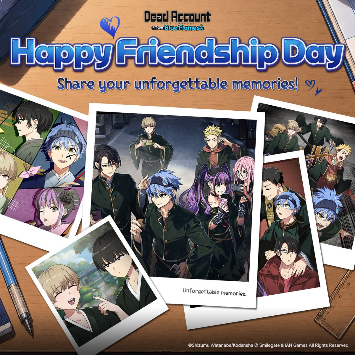 DDAC_GAME_EN's tweet photo. ✨Friendship Day✨

A friendship that remains unchanged through the years.

Share your unforgettable memories
with your friends in the comments💬

#DeadAccount #DDAC https://t.co/gJzZWwW6aj