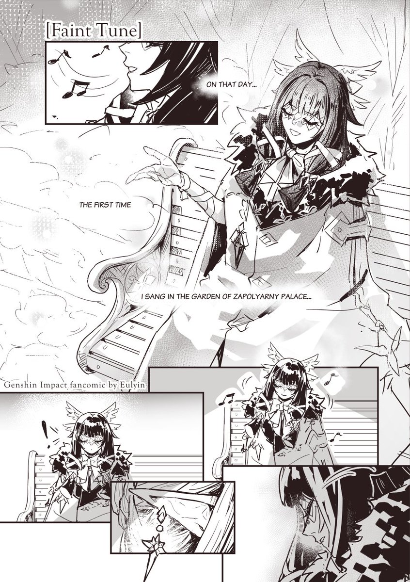 eulyin's tweet photo. [Faint Tune] [1/4]
#genshinimpact #原神 fancomic
--
My take on Columbina's voiceline about the Tsaritsa (with little adjustment to fit the comic) https://t.co/qzOqhTg9yI