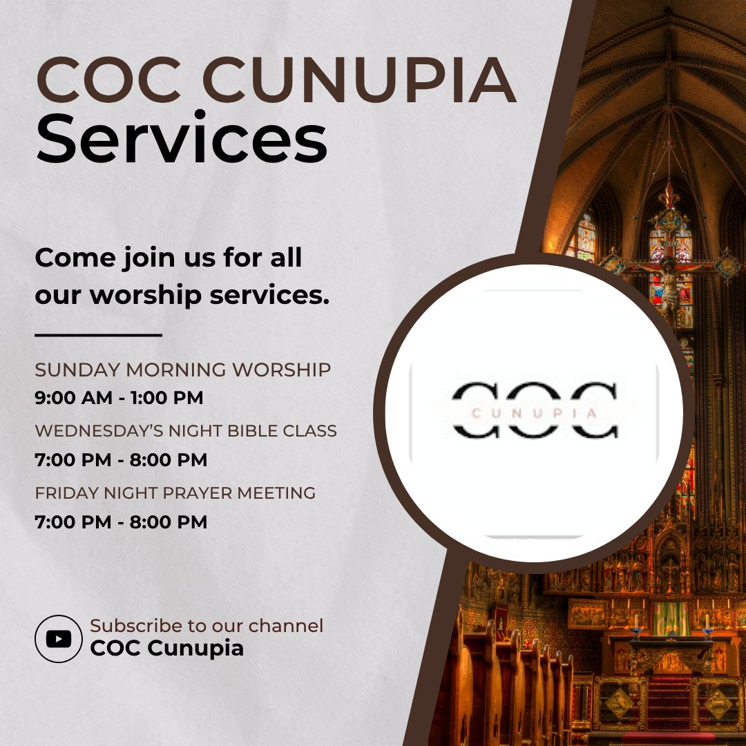 coc_cunupia's tweet photo. Join us for worship at COC Cunupia! ππ½
Save this post for our service times and follow us for updates and announcements.
#COCCunupia #ChurchServices #Faith https://t.co/55bUgKS9IY