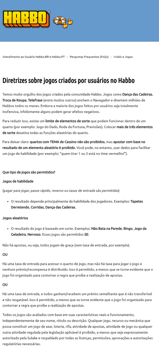 PixelsE's tweet photo. 🔴 NOTÍCIA | A Sulake atualizou suas diretrizes sobre jogos criados por usuários no Habbo globalmente. Confira o artigo na íntegra em português e em inglês! #Habbo https://t.co/lpZSMbi9Bw