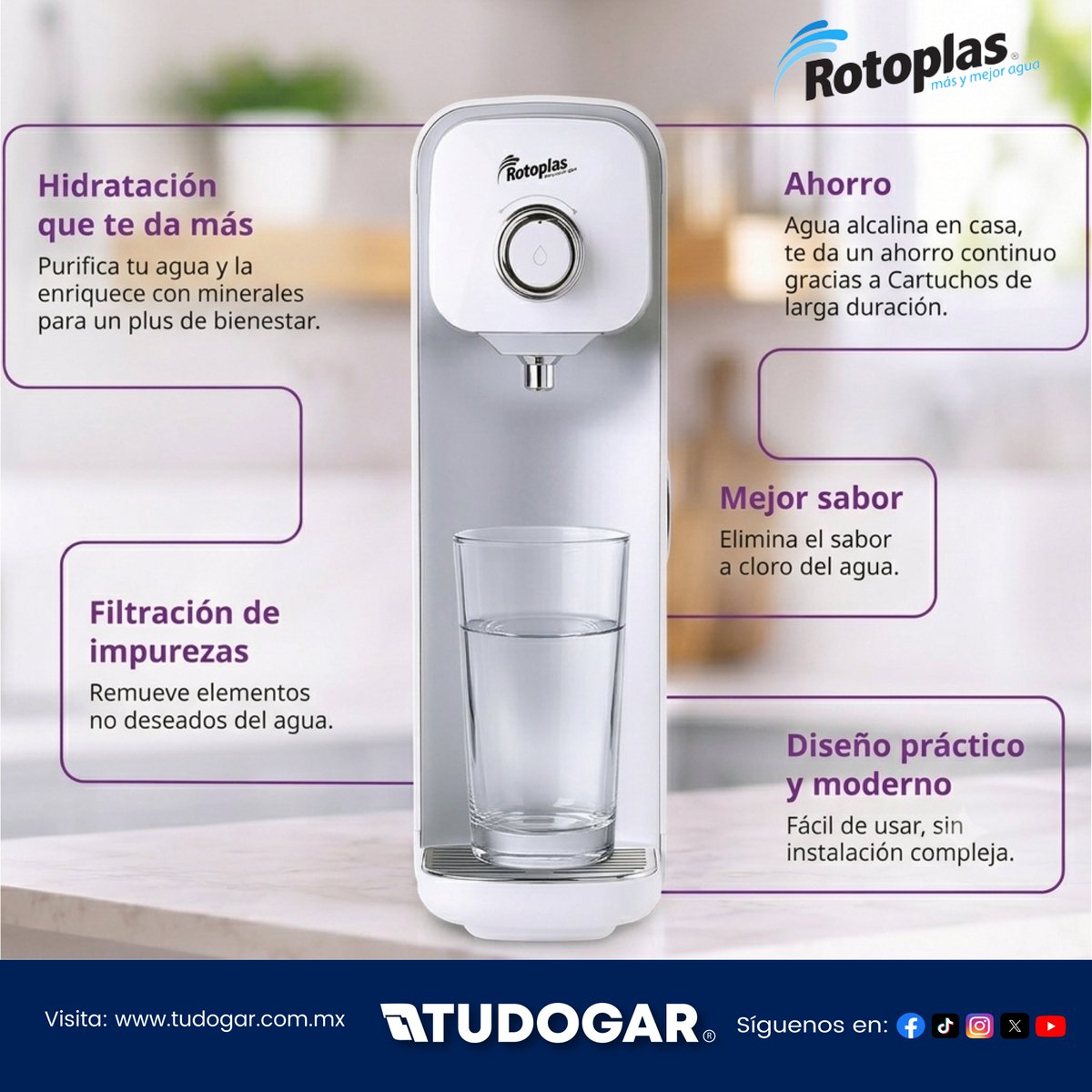 Tudogar's tweet photo. Toma el control de tu hidratación con Rotoplas🥤
Disfruta agua más pura, con mejor sabor y lista para tu bienestar todos los días.  

Visítanos o compra en línea: https://t.co/wJ0p6ZjsGl
#Tudogar #Rotoplas #filtro #hidratación #agua #potable https://t.co/QTCa6bp7j0