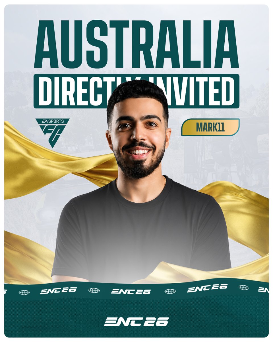 TeamAUS_Esports's tweet photo. Australia's EAFC powerhouse is heading to @ENC_EN! 🇦🇺

Representing the green and gold is none other than @Marrkk11_, a 12-time OCE Champion, 3-time Australian ELeague Champion, Vice World Champion (2023) and Top 5 World Cup finisher (2024) ⚽

With years of success both in Australia and internationally, there's no one better to represent us at ENC 2026 🇦🇺🔥

#ENC2026 #EASPORTSFC #TeamAustralia