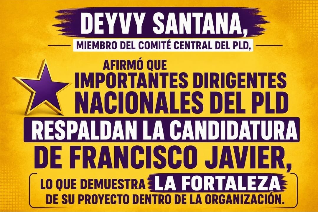 franchiscastill's tweet photo. Deyvy Santana, miembro del Comité Central del PLD, aseguró que la consulta interna del 18 de octubre permitirá identificar al aspirante con mayor respaldo dentro del PLD y expresó su confianza en que Francisco Javier será el mejor valorado.

#FranciscoJavierPresidente #PLD #RepublicaDominicana
