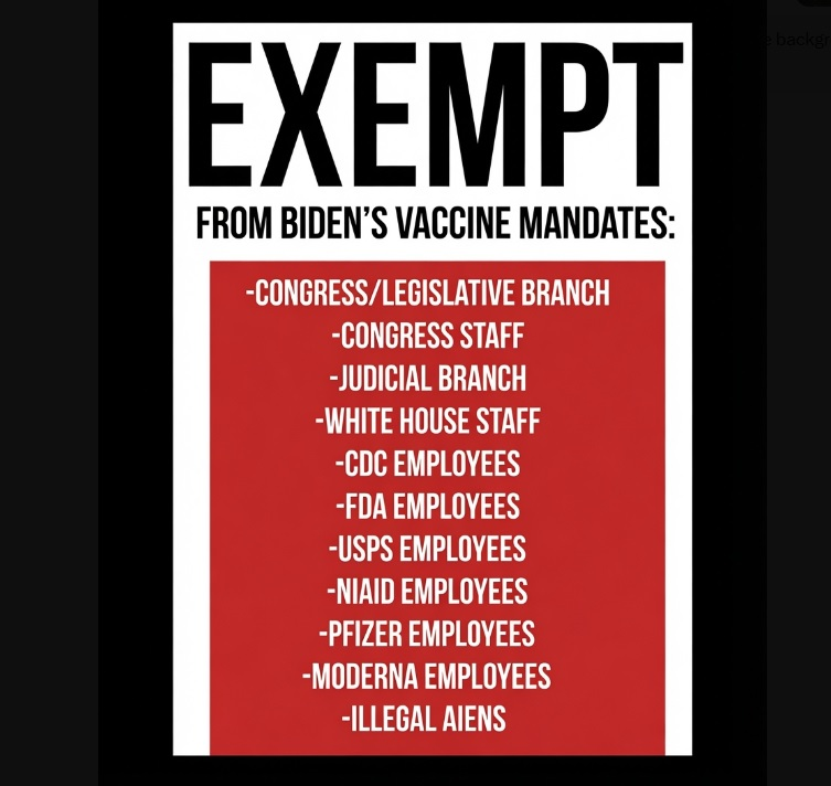 JeffLee2020's tweet photo. @chrismartenson Speaking of premeditated.
How did Government know make themselves exempt from the mandates? https://t.co/4h7QPrIbdE