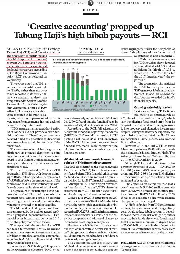FreeMsian's tweet photo. In short, BN - Najib regime was operating Tabung Haji as a ponzi scheme! https://t.co/WbRSfSzoGf