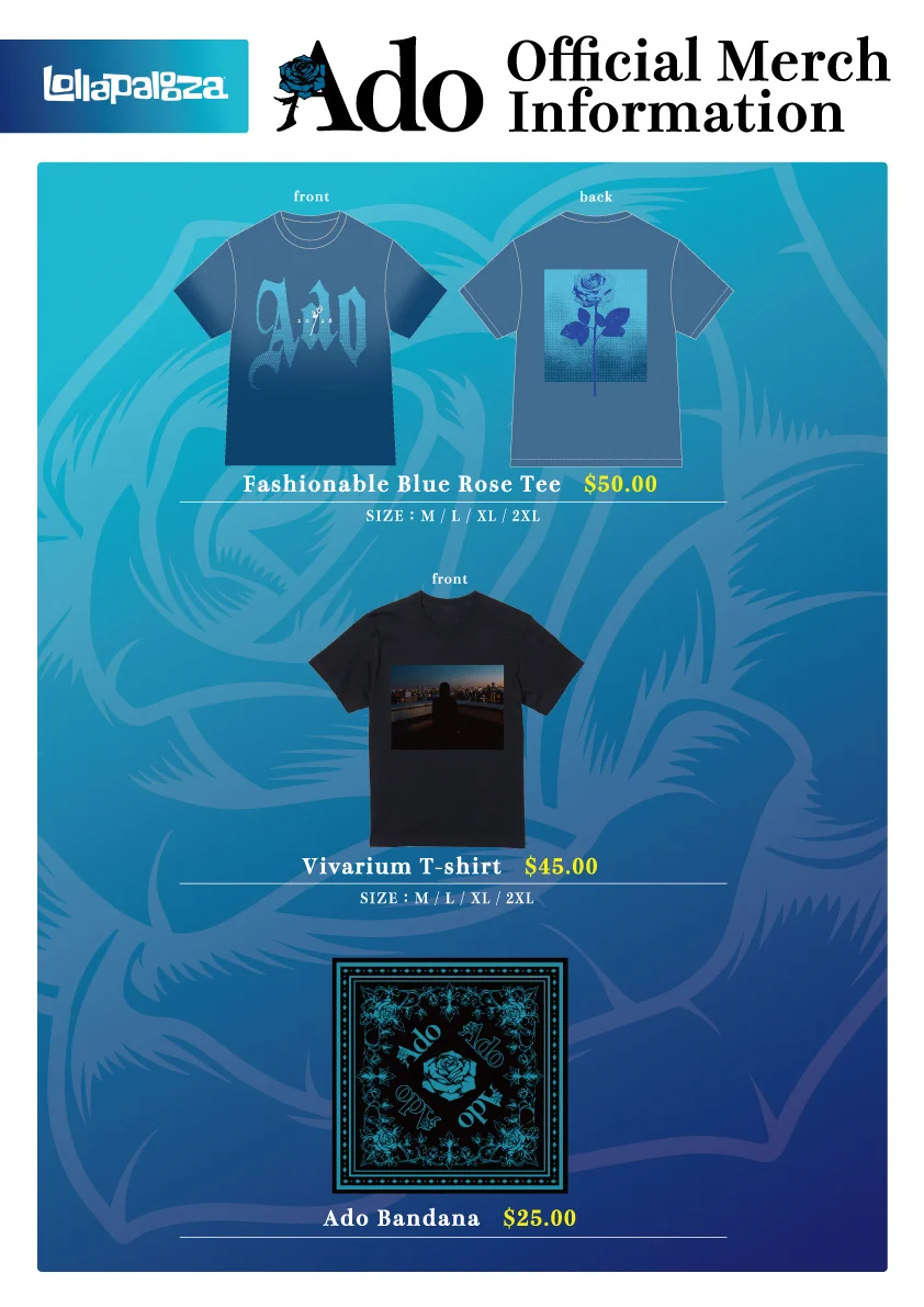 Ado LIVE 2026「Ao」Tシャツ XL（LL）新品 Ado LIVE 2026「Ao」Tシャツ XL（LL）新品 Ado STADIUM LIVE 2026「Ao