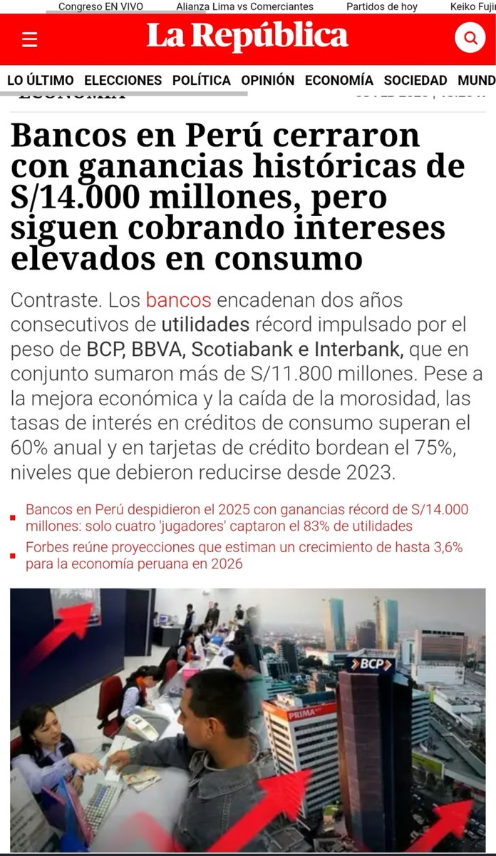 laloloo1's tweet photo. @paolobenza Keiko-judos disfruten su voto
Ganan utilidades como nunca con un spread obsceno y cobran mas de 100% con inflacion de 4%..... https://t.co/bXG0h4AXJu