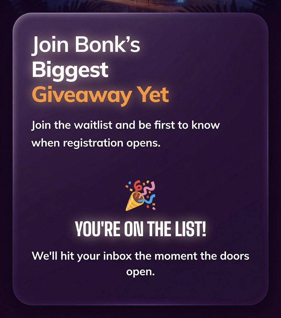 AdeebFX_Live's tweet photo. 🤑 $1,000,000M Giveaway from BONK

@bonk_inu launched a $1,000,000 giveaway

To enter:
– Submit your email
– That's it, you're in 👀

🔗 https://t.co/2buMyukVn4

They may select random participants and give different rewards.

The first prize has already been revealed 👀
A Toyota Corolla 2009 car worth around $5,000 🚗

So maybe there are more prizes coming, including cars, crypto rewards, or other surprises.

I don't know the full reward structure yet, but I already submitted my email.