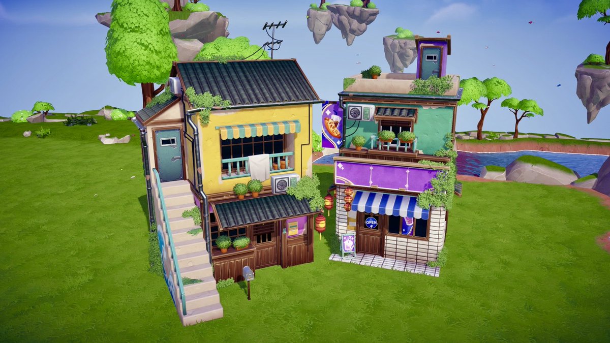 ComftyChaos's tweet photo. Here we can take a look at the Dreamlight Corner Store and the Dreamlight City Apartment. 🙌🏼

I ended up putting them together, I like how they compliment each other!
City builds will be amazing with these! ✨🏙️✨

#DDLV #DDV #DLV #DisneyDreamlightValley https://t.co/BV86okxiSz