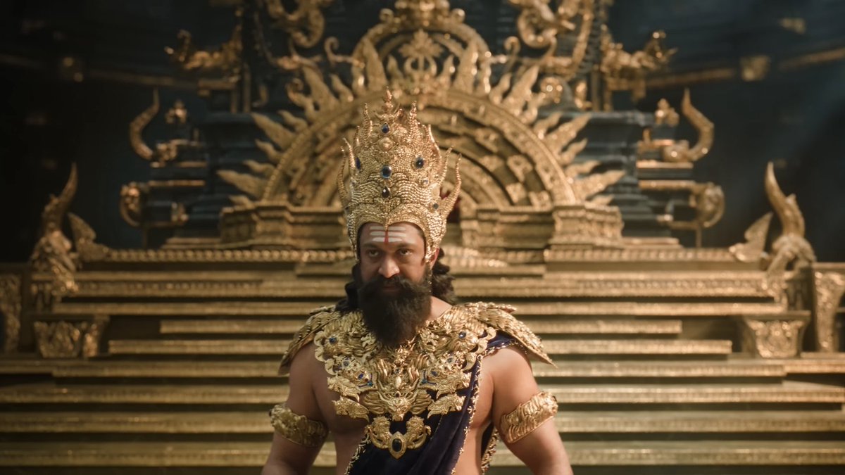 Call_me_brayka's tweet photo. Finally the #Ramayan trailer is here  and the visuals are so amazing 
Yash as Raavan 🤯🔥
Sai Pallavi as seeta..they have done a tremendous job.
This show the scale of the Movie 
Previous trailer raised some concern over visuals but this is insane..🔥 https://t.co/ssYkB65cie