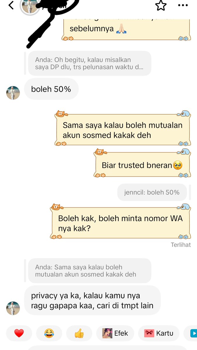 MikaaMikyy's tweet photo. Ges kyk gni trusted g sih?Temenku tadi nanya ke aku, trs bilang katanya waktu dimintai tanda bukti tiket &amp; mutualan sosmed sama WA dia bilang privacy malahan, trs chat terakhir temenku bilang gimana buktiin kalau ini trusted, cuman diread doang
#clashofchampions #finchap #cocs3 https://t.co/oEhwPbtFXM