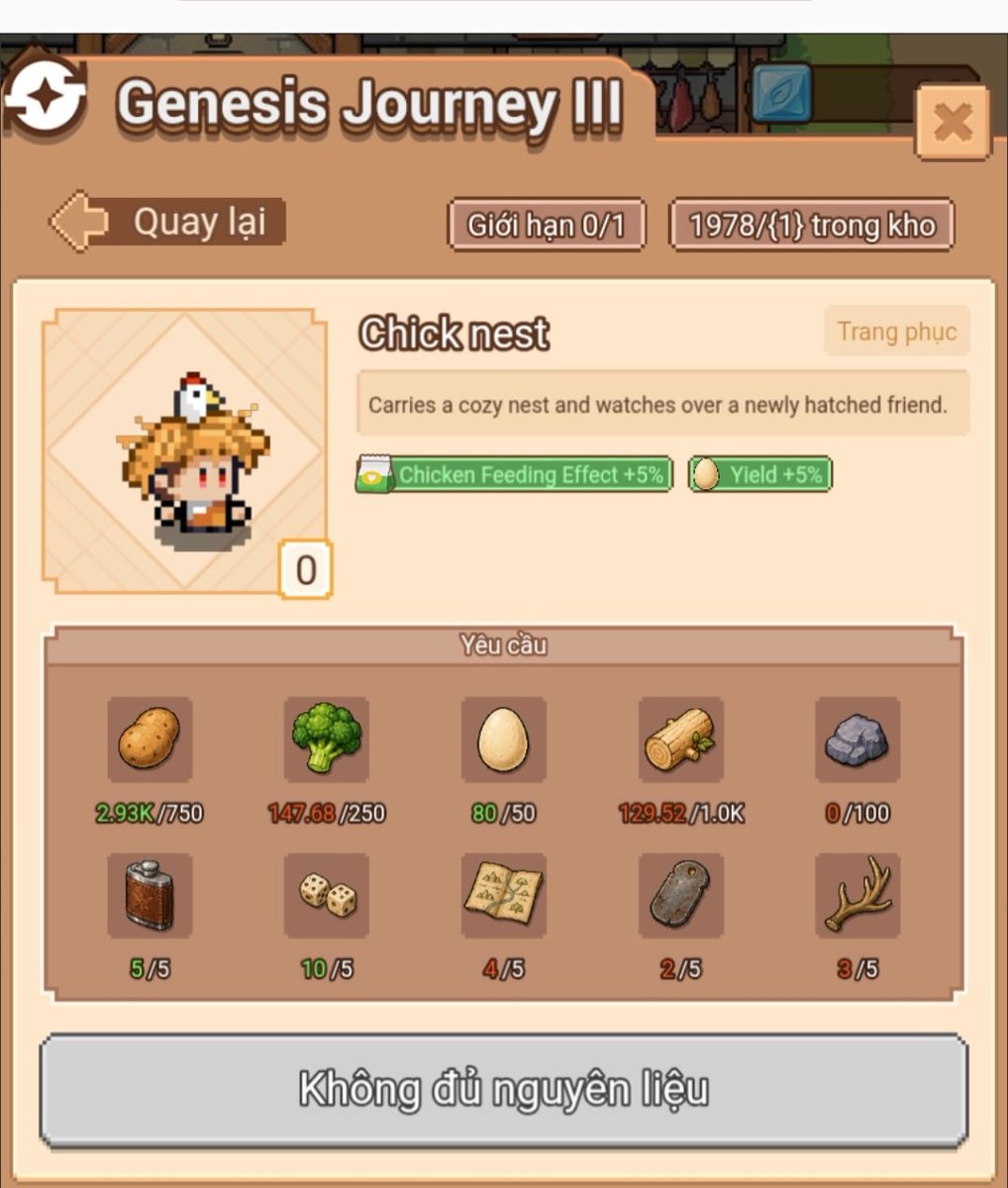 Pikeeper_'s tweet photo. Genesis Journey III: Dự định lấy thêm 2 skin quốc dân này nhưng sẽ ưu tiên Chick nest.
Giá vật liệu khá cao nên việc đầu tư ~ 70 Sigil vào lúc này cho Emerald Sage là chưa đủ hấp dẫn, dù skin rất dễ thương nhưng sẽ chỉ dừng lại ở sở thích sưu tầm nếu có thể https://t.co/SXwIVq0kRG