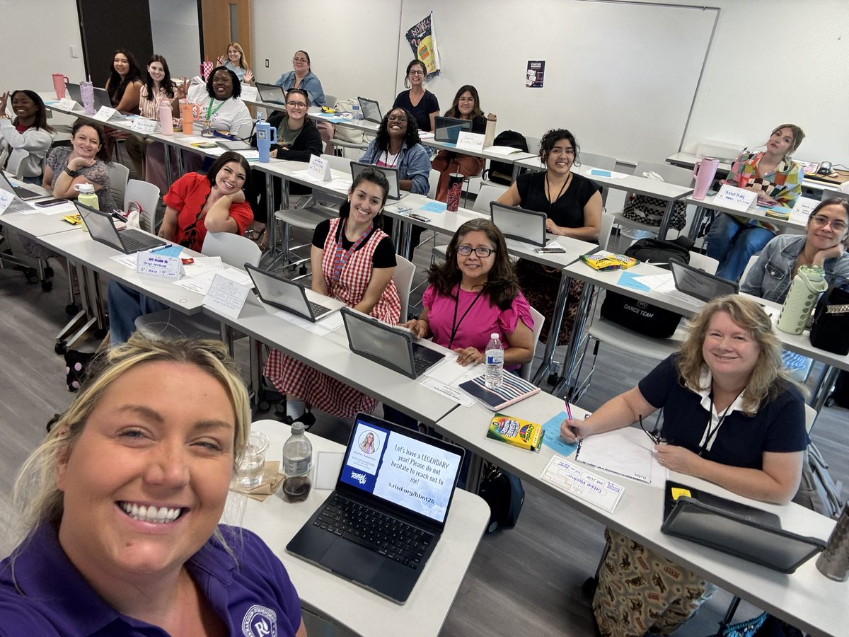 MathWithAudrey's tweet photo. Welcome to the RISD Bluebonnet Math family! Today marks the beginning of a journey toward creating legendary learning experiences and ensuring growth for all students. I am so excited to partner with and support these incredible new teachers all year long! 💙❤️💚💜 @RISDmath @kristinleeper9 #RISDDreamOn #RISDistheONE