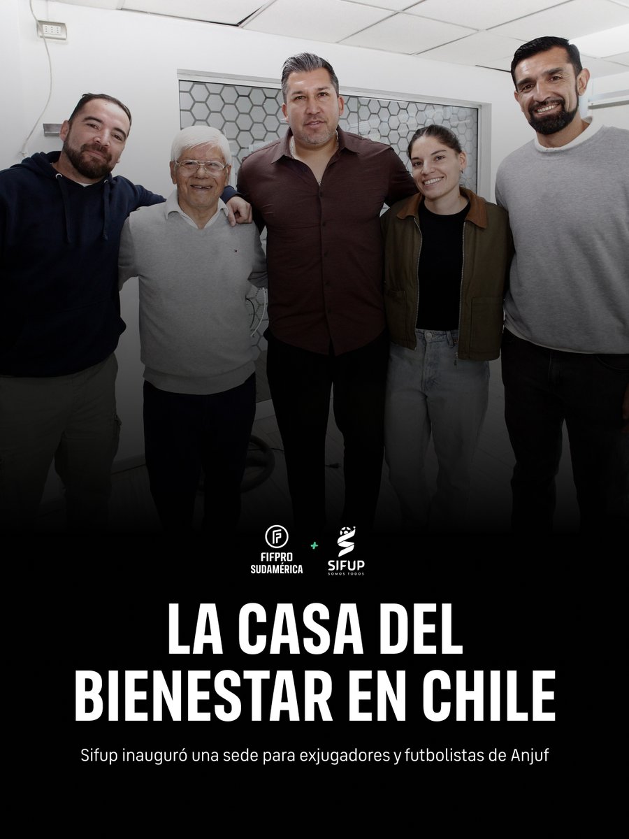 FIFProAmerica's tweet photo. La defensa gremial va más allá de la cancha 🇨🇱

@sifup entregó oficialmente la Casa del Bienestar a los exjugadores y @ANJUFChile. Un espacio gratuito y definitivo de contención psicológica, kinesiológica y gremial.

https://t.co/LnrzNptcDw

@fifpro @conmebol https://t.co/kwjW4H1Gdl