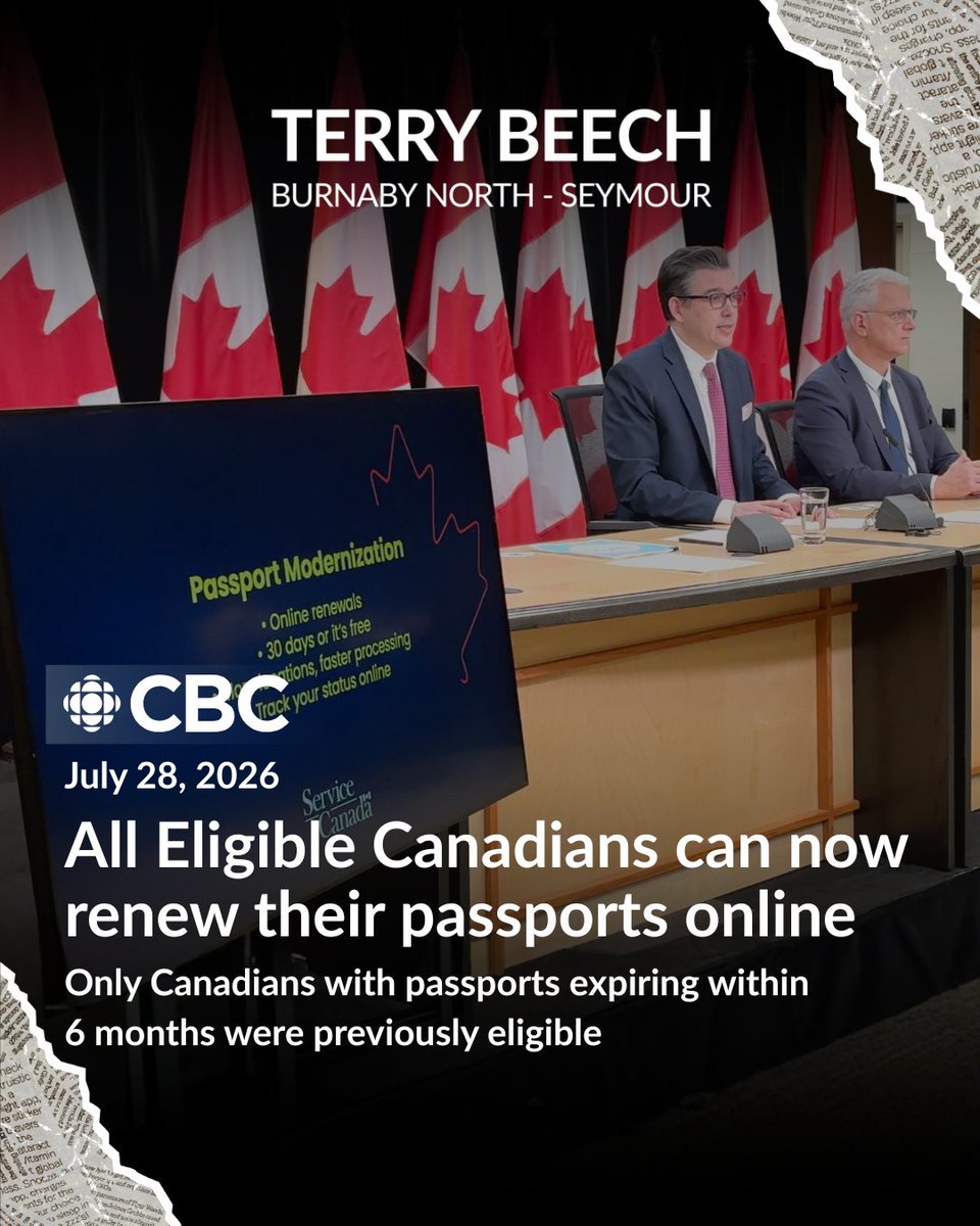 terrybeech's tweet photo. Online passport renewal is expanding to all eligible adult Canadians. Applicants can submit their application, digital photo, supporting documents and payment anytime anywhere online, and track their progress through the status checker. Visit https://t.co/z72EKsntD0 to learn more https://t.co/UFTEqGU07s