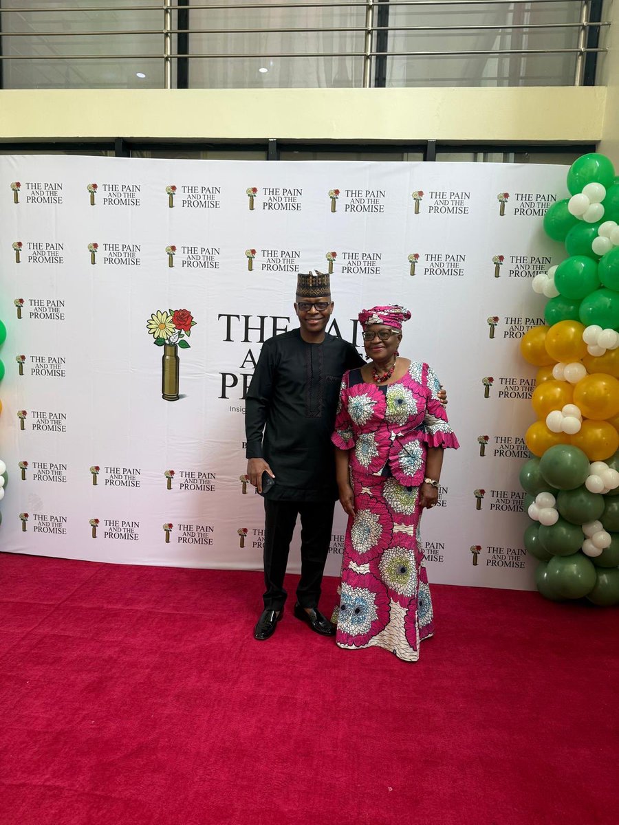 NOIweala's tweet photo. At the unveiling and launch of @paul_nwabuikwu‘s wonderful new book "The Pain and the Promise". This nifty collection of essays, stories, poems and commentary, is a great read that offers true insights into Nigeria‘s journey as a country over the past three and a half decades, interspersed with stories of ordinary human beings trying to make life work in a country that is not always so easy to navigate. Kudos to you Paul!