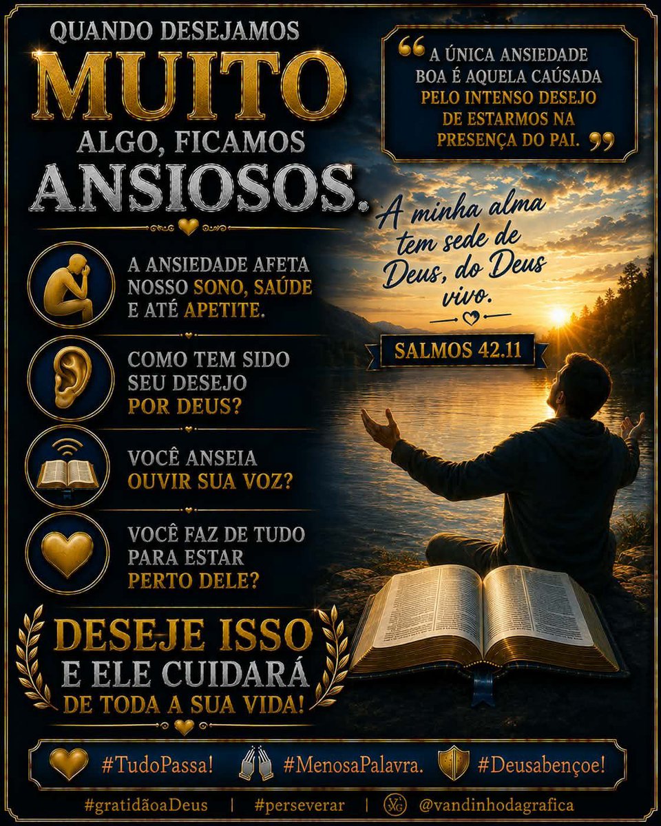 vandinhodgrj's tweet photo. Salmos Cap. 42

11 Por que estás abatida, ó minha alma, e por que te perturbas dentro de mim? Espera em Deus, pois ainda o louvarei. Ele é a salvação da minha face e o meu Deus. #TudoPassa!#MenosaPalavra.

#Deusabençoe!

#vandinhodagrafica
#gratidãoaDeus
#perseverar https://t.co/J3Om8muivx