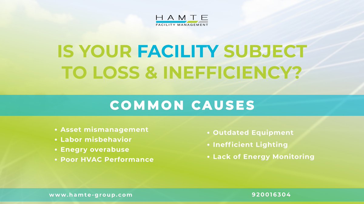 HamteGroup's tweet photo. Small operational issues can lead to bigger costs, lower productivity, and costly downtime.

At #HAMTE #FacilityManagement, we help businesses optimise operations, reduce waste, and improve facility performance with smarter, more efficient solutions.

🌐 https://t.co/dAAl5krsVG https://t.co/Ob3s2wKbd7