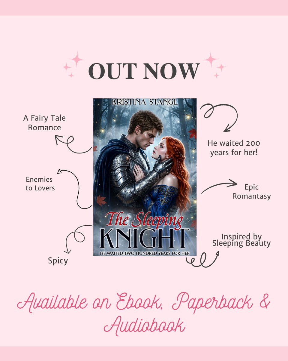 kristina_stangl's tweet photo. He waited two hundred years for her...

My epic romantasy novel #thesleepingknight has a brand new cover, featuring the leads, Violet and Maximus in the enchanted forest. 

This cover is available in ebook, paperback, &amp; audiobook formats.

#fyp #romance #romancebooks #romantasy https://t.co/Y0sr543o3D