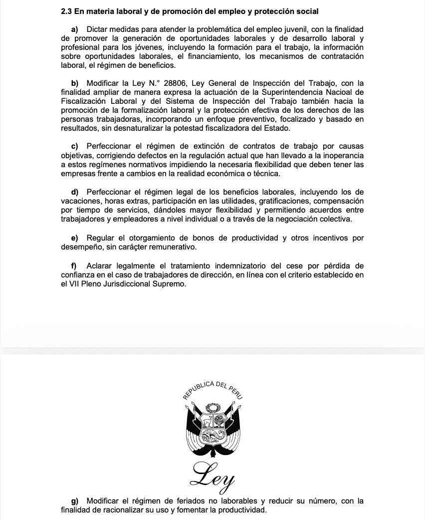 fcuadrosl's tweet photo. Se viene una nueva desregulación y flexibilización laboral brutal, que precarizará aún más el empleo formal en el país y no fomentará ni un ápice la formalización. La oposición congresal no puede darle facultades legislativas al Ejecutivo. Sería una traición a los trabajadores. https://t.co/w8ZkmCWhiE