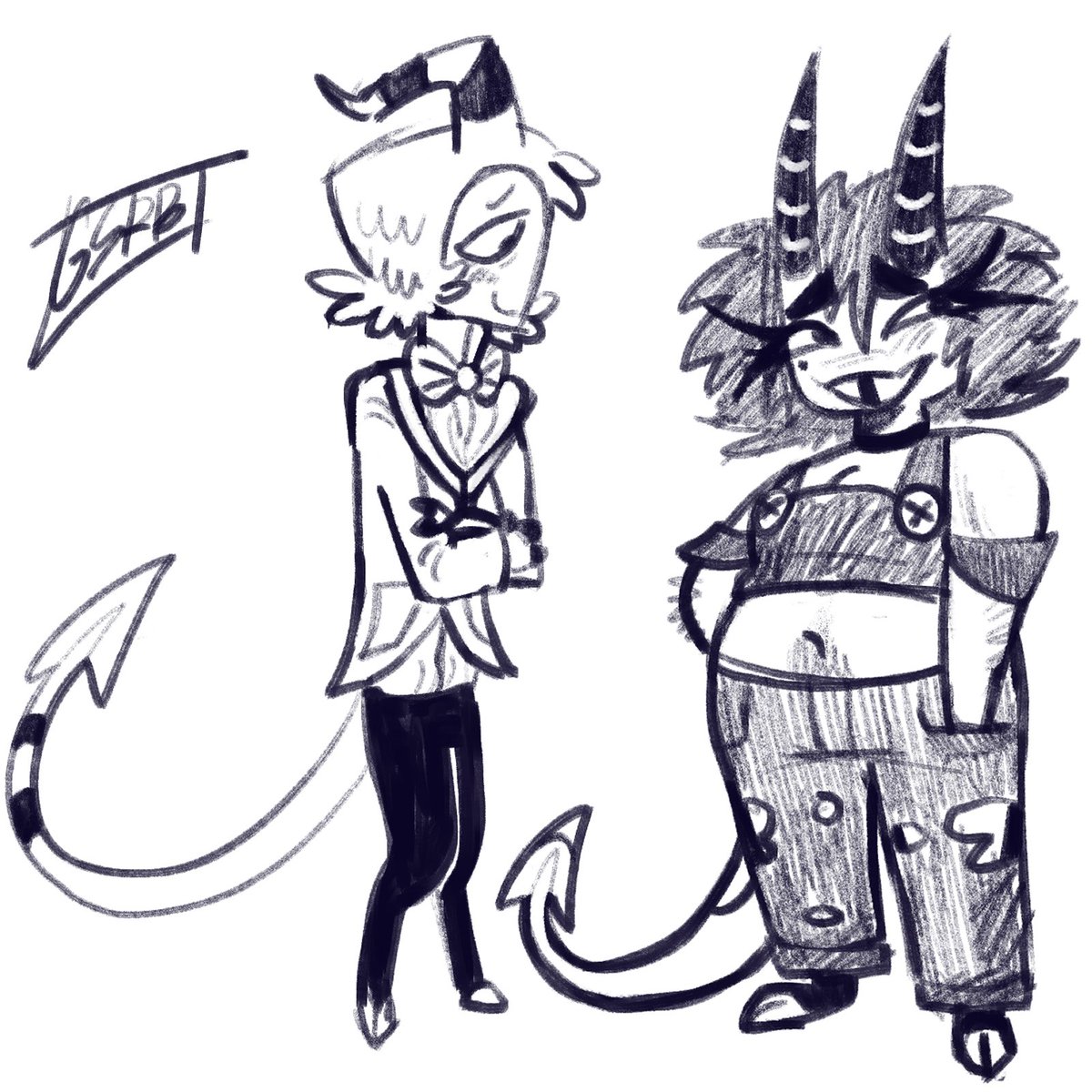 leglessrabbit's tweet photo. moxxie n millie my babies #helluvaboss #helluvabossfanart https://t.co/oiG6c5Q3C0