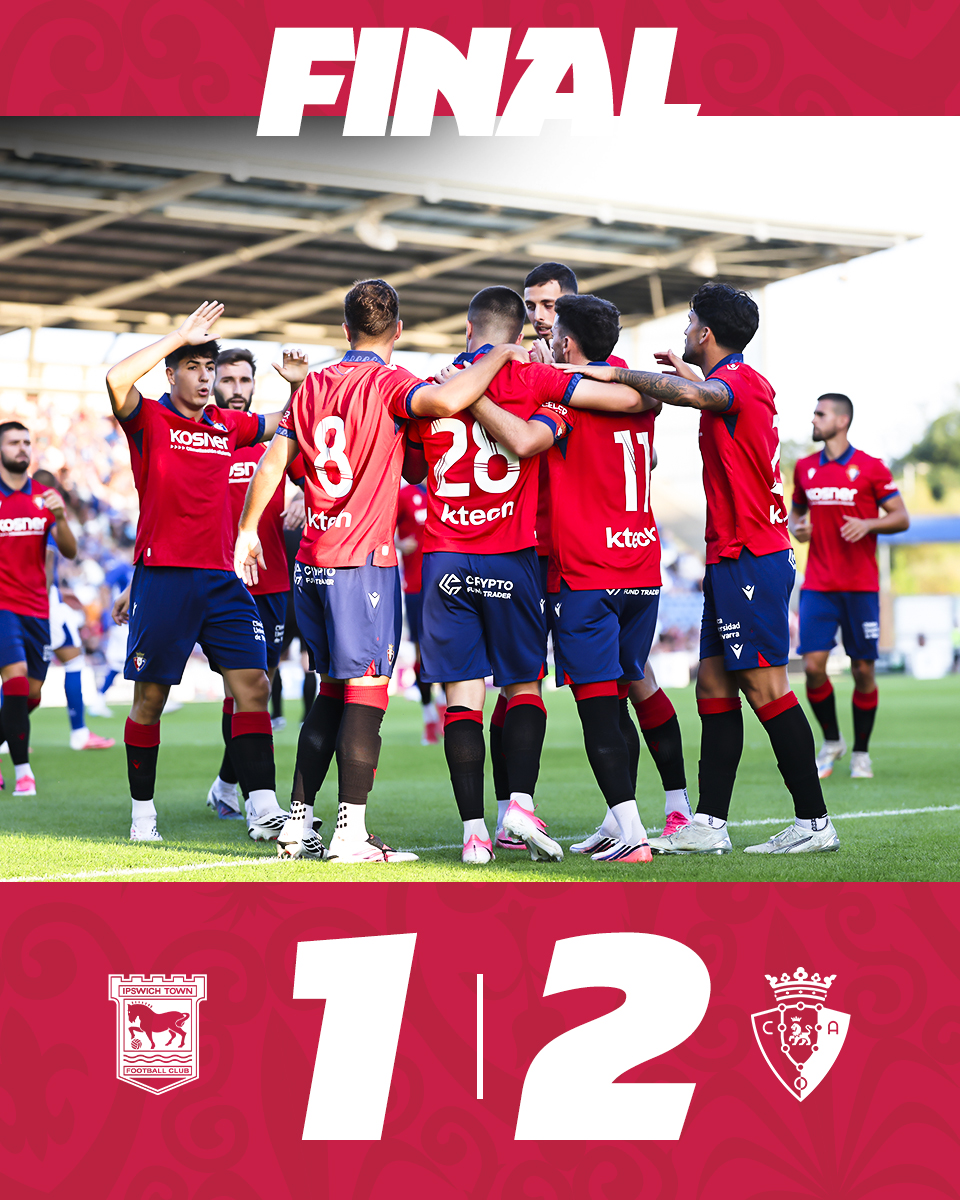 Osasuna's tweet photo. 🏁 FINAL

#IpswichTownOsasuna https://t.co/PmPhCGcBUi