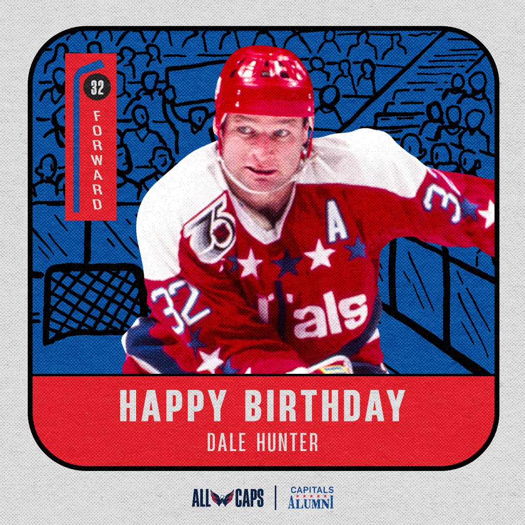Happy Birthday graphic for Caps alum Dale Hunter.