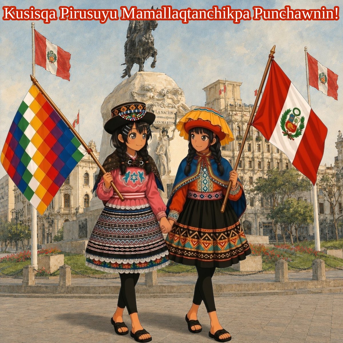 Yaakov_M_Liu's tweet photo. Pirusuyu Mamallaqtanchikpa Punchawnin kusisqa kachun!
#FiestasPatrias2026 #Pirusuyu #RunaSimi #Quechua #Perú #טו_באב #TuBAv #民族衣裝 #文化 #創作 #Art #Illustration #イラスト #創作イラスト #創作百合 #絵描きさんと繋がりたい #イラスト好きな人と繋がりたい #百合好きな人と繋がりたい https://t.co/KjF3g7zXfZ