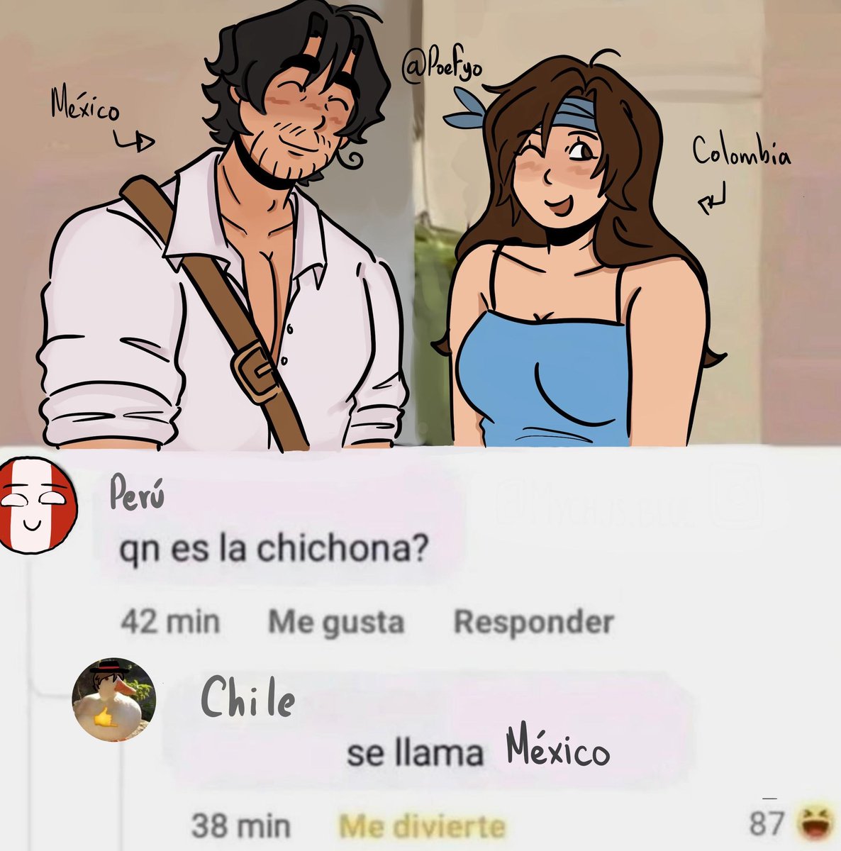 Poefyo's tweet photo. Son pololos 🇲🇽❤️🇨🇱
#Chimex #Mexchi #hetalia #latinhatalia #aph #Mexico #Chileaph https://t.co/ltjH4XT6Cp