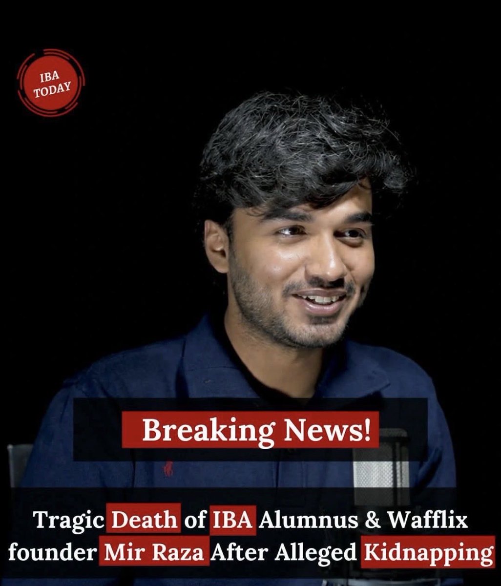 Huk06's tweet photo. A 25 year old entrepreneur, who started Wafflix and gave back all the time to his alma mater IBA on lessons learned in his entrepreneurial journey, was kidnapped, tortured and murdered in Karachi. His body dumped.

Pakistani LinkedIn is in mourning. No major news channel picked it up. Because in our society people who provide jobs and generate economic value aren’t worth as much as the same politicians and same analysts discussing the same things with the same analysis for decades.

Such a tragedy. The fuel for the city of lights seems to be the blood of the brightest.