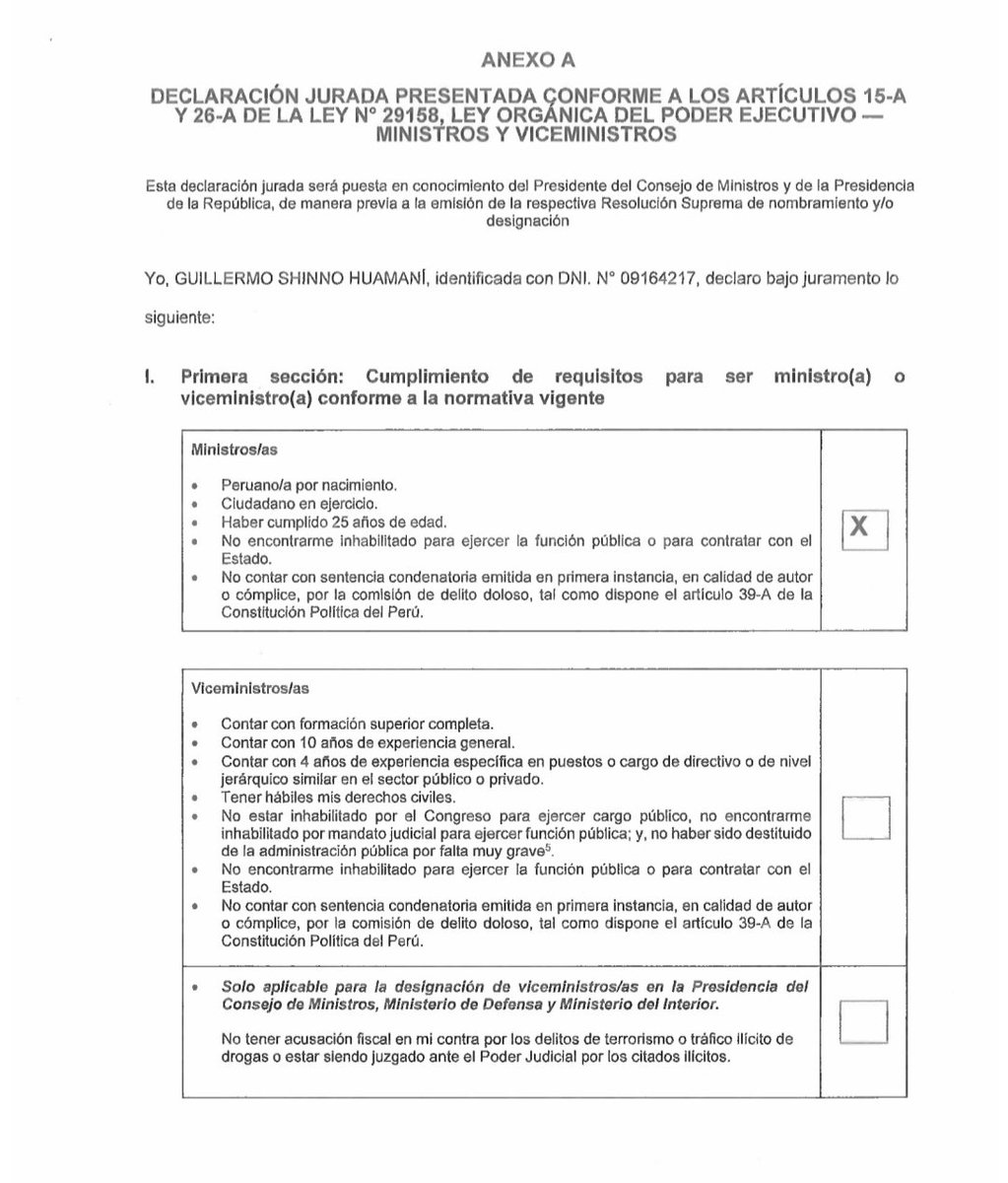 RodrigoCT_94's tweet photo. #AHORA El ministro de Energía y Minas, Guillermo Shinno, registró que tiene diez investigaciones de carácter penal ante la Fiscalía, según la declaración jurada presentada a la hora de asumir el cargo. El detalle es que no especificó los delitos por los cuales está en condición de investigado.